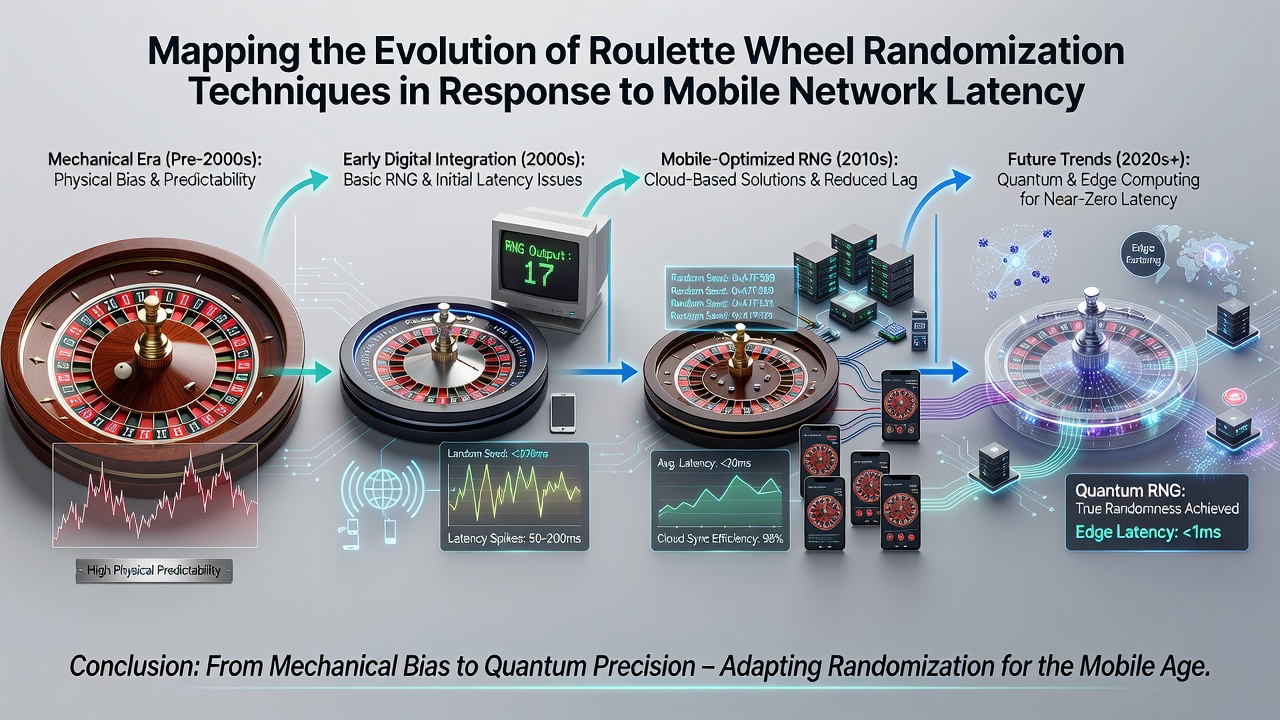 Modern mobile roulette interface illustrating latency-aware randomization layers
